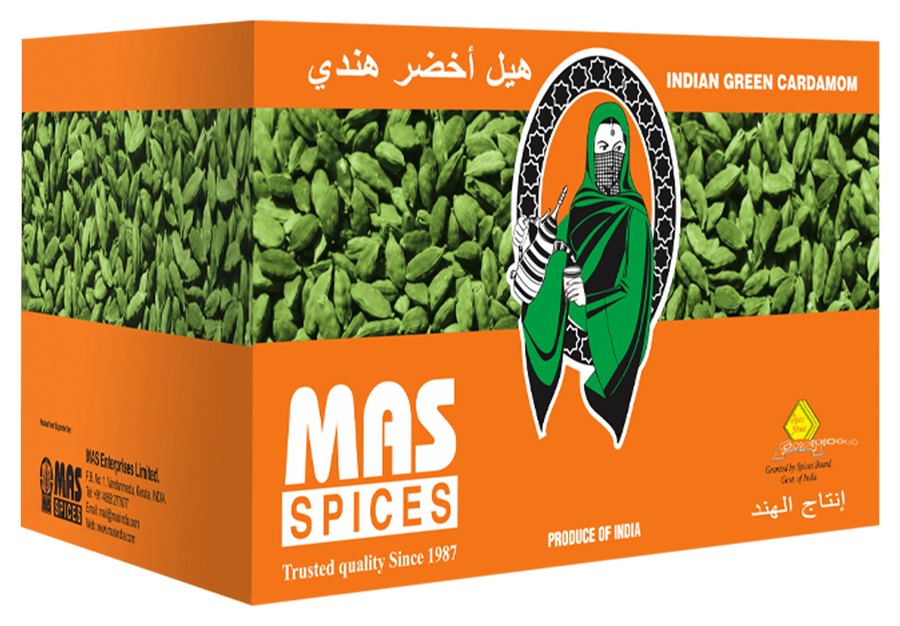 MAS Spices Indian Green Cardamom retail carton